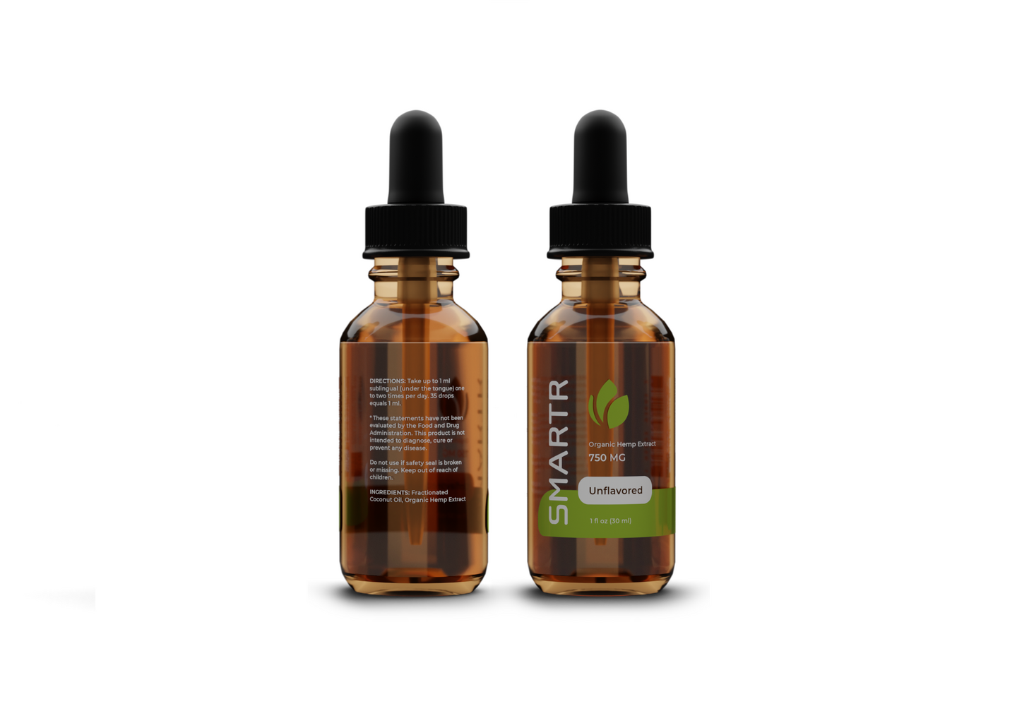 unflavored hemp oil tincture sitting on invisible backdrop
